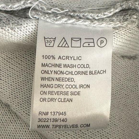 TIPSY ELVES (NWT) Men’s Gray White Classic Moose Holiday Sweater-Size Large - Picture 7 of 8